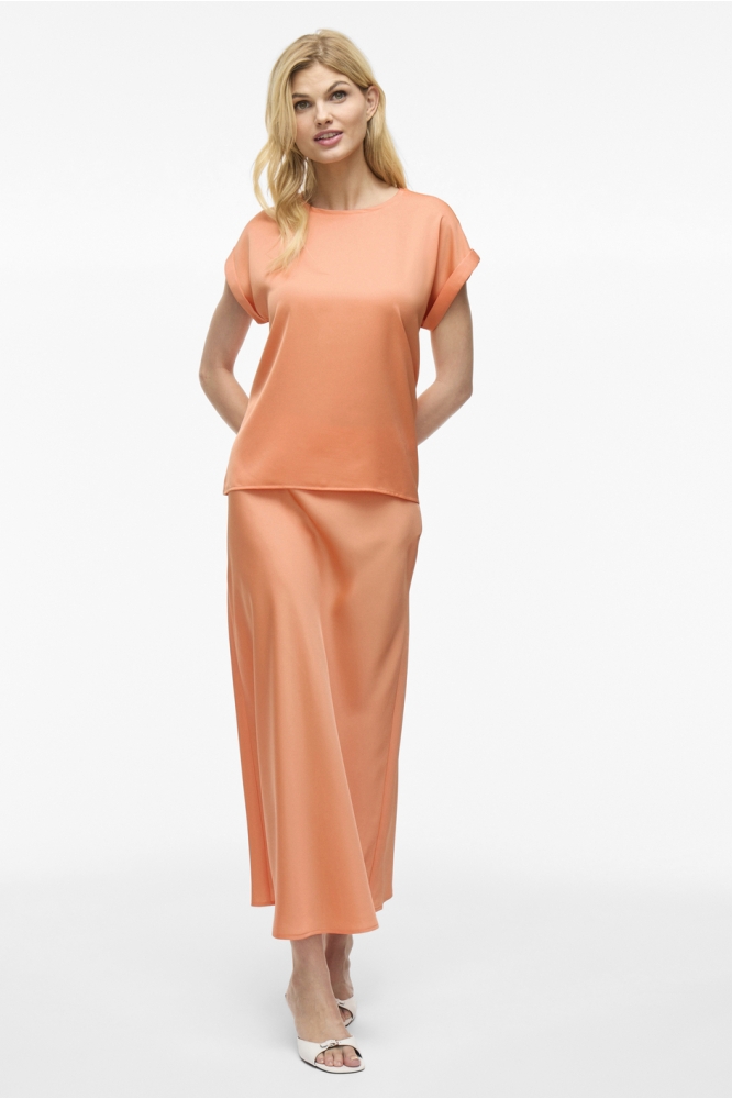 VIELLETTE S/S SATIN TOP - NOOS 14059563 CADMIUM ORANGE